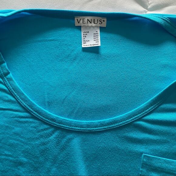 Pre-loved, VENUS Knot Teal Blue Tunic Shirt Top, Size Extra Large XL - Picture 3 of 3